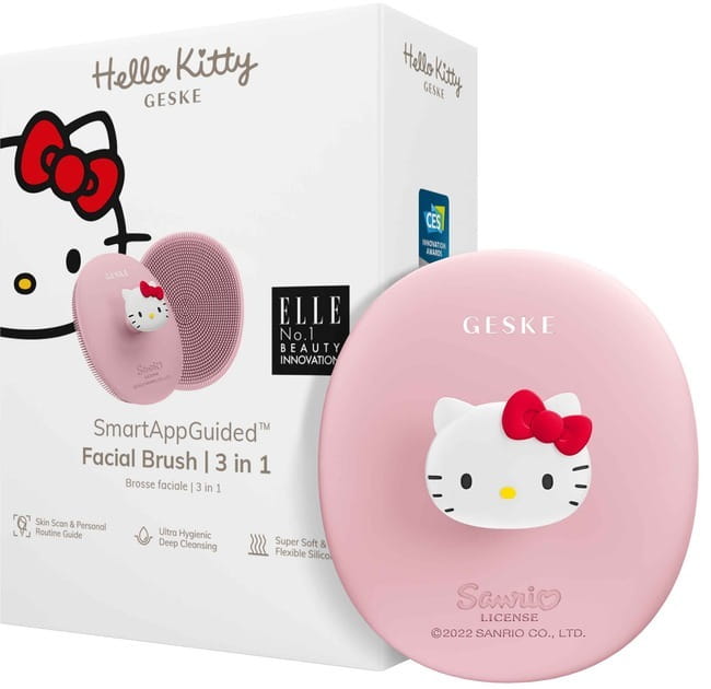 Щетка для лица Geske Facial Brush 3 в 1 by Hello Kitty с держателем Pink (HK000052PI01)