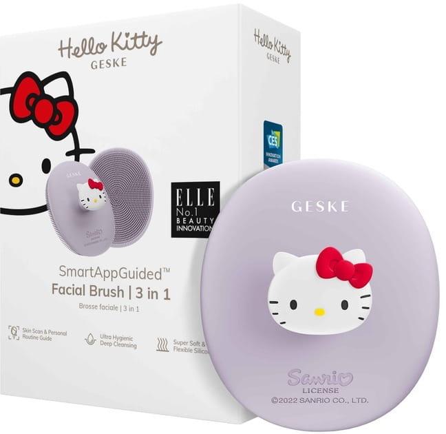 Щітка для обличчя Geske Facial Brush З в 1 by Hello Kitty з тримачем Purple (HK000052PU01)