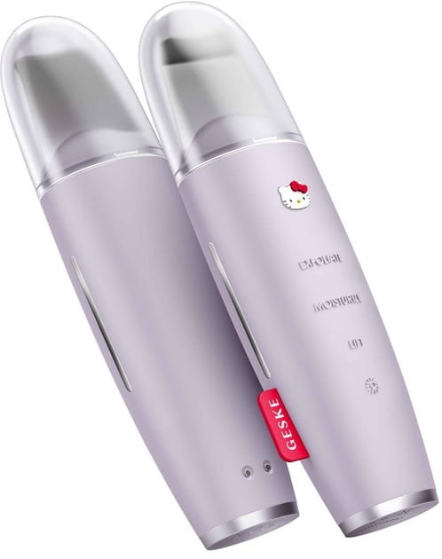 Микротоковый скрабер для кожи и устранения черных точек Geske MicroCurrent Skin Scrubber & Blackhead Remover 9 в 1 by Hello Kitty Purple (HK000045PU01)
