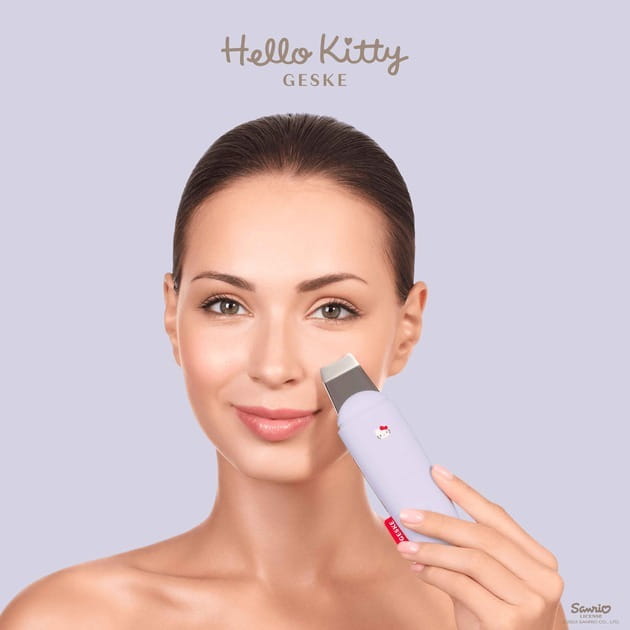 Микротоковый скрабер для кожи и устранения черных точек Geske MicroCurrent Skin Scrubber & Blackhead Remover 9 в 1 by Hello Kitty Purple (HK000045PU01)
