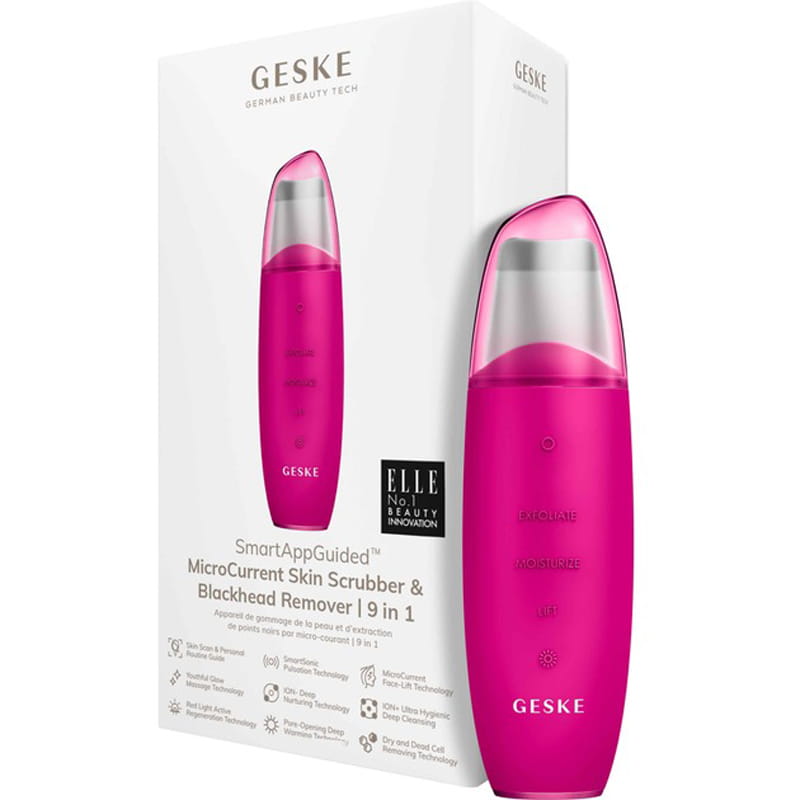 Микротоковый скрабер для кожи и устранения черных точек Geske MicroCurrent Skin Scrubber & Blackhead Remover 9 в 1 Magenta (GK000044MG01)