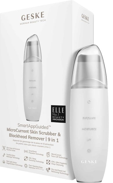 Мікрострумовий скрабер для шкіри та усунення чорних точок Geske MicroCurrent Skin Scrubber & Blackhead Remover 9 в 1 White (GK000044WH01)