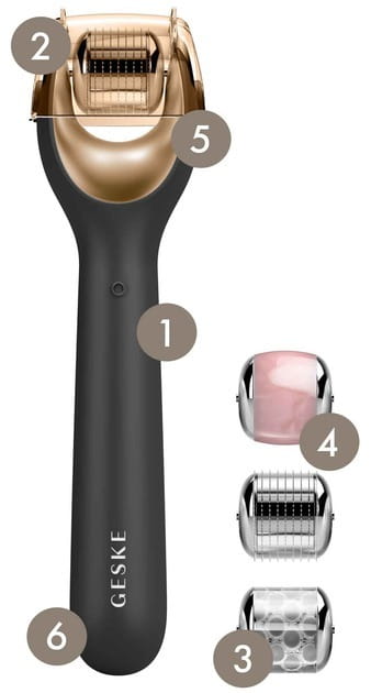 Электронный ролик для лица с микроиглами Geske MicroNeedle Face Roller 9 в 1 Gray (GK000053GY01)