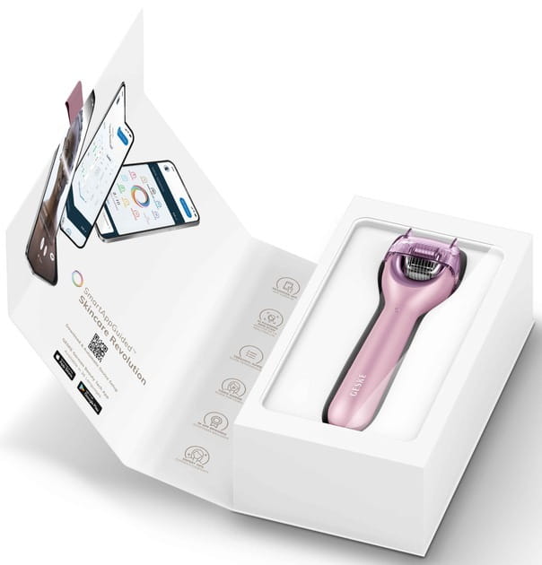 Электронный ролик для лица с микроиглами Geske MicroNeedle Face Roller 9 в 1 Pink (GK000053PK01)