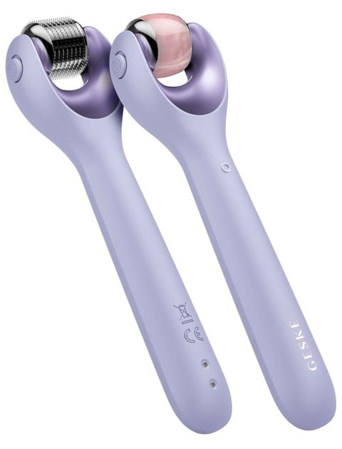 Електронний ролик для обличчя з мікроголками Geske MicroNeedle Face Roller 9 в 1 Purple (GK000053PL01)