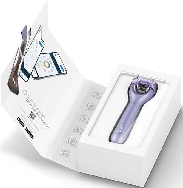Электронный ролик для лица с микроиглами Geske MicroNeedle Face Roller 9 в 1 Purple (GK000053PL01)