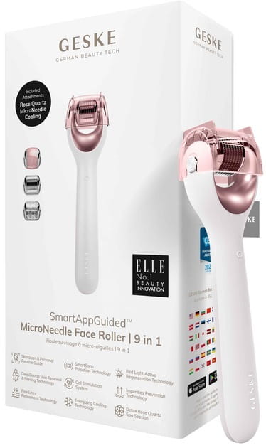 Електронний ролик для обличчя з мікроголками Geske MicroNeedle Face Roller 9 в 1 Starlight (GK000053SL01)