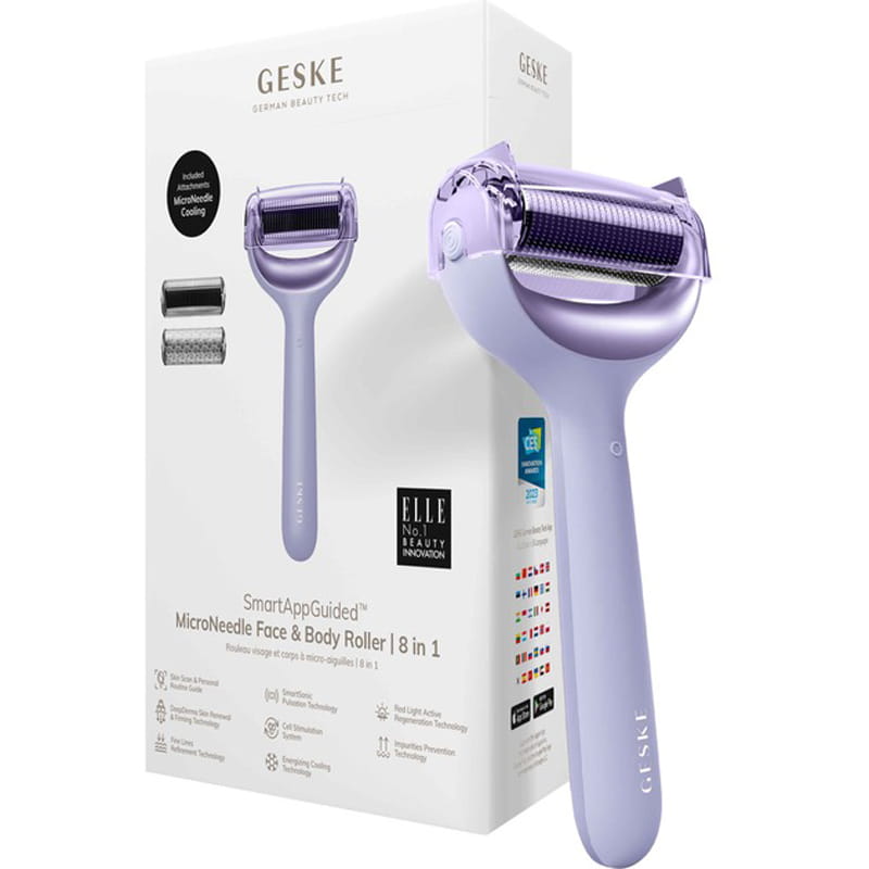 Электронный ролик для лица и тела с микроиглами Geske MicroNeedle Face & Body Roller 8 в 1 Purple (GK000043PL01)