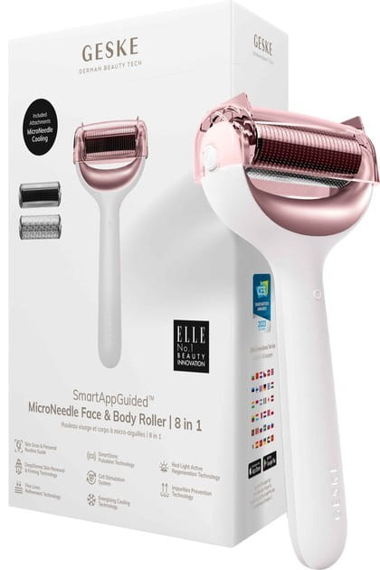 Електронний ролик для обличчя і тіла з мікроголками Geske MicroNeedle Face & Body Roller 8 в 1 Starlight (GK000043SL01)