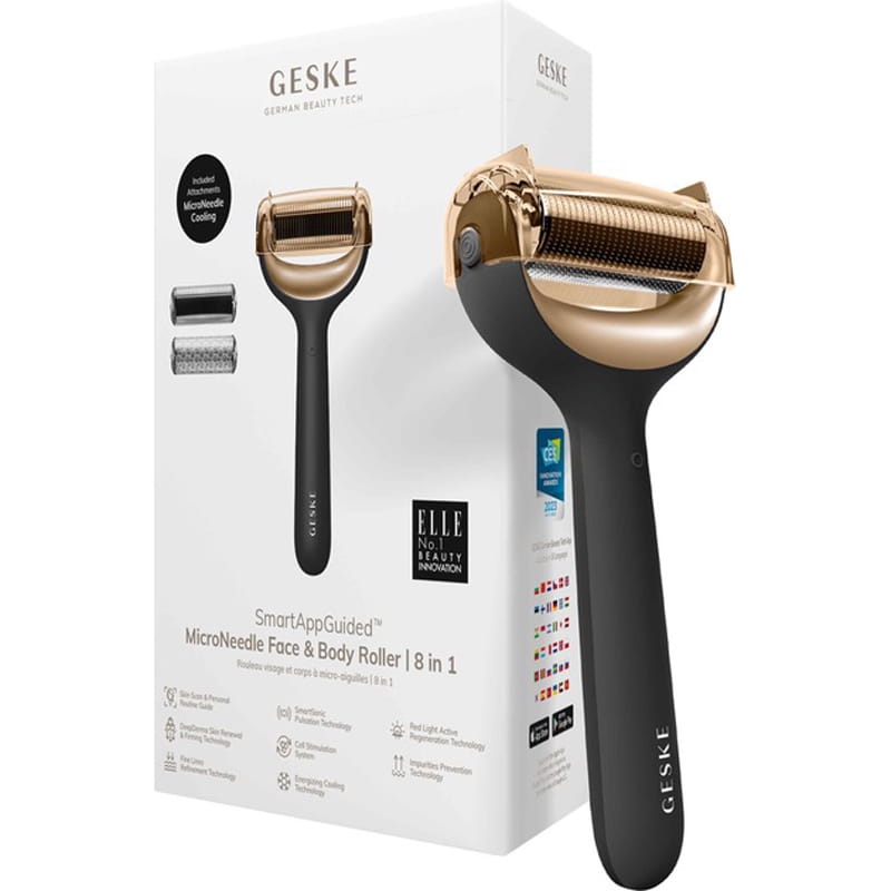 Электронный ролик для лица и тела с микроиглами Geske MicroNeedle Face & Body Roller 8 в 1 Gray (GK000043GY01)