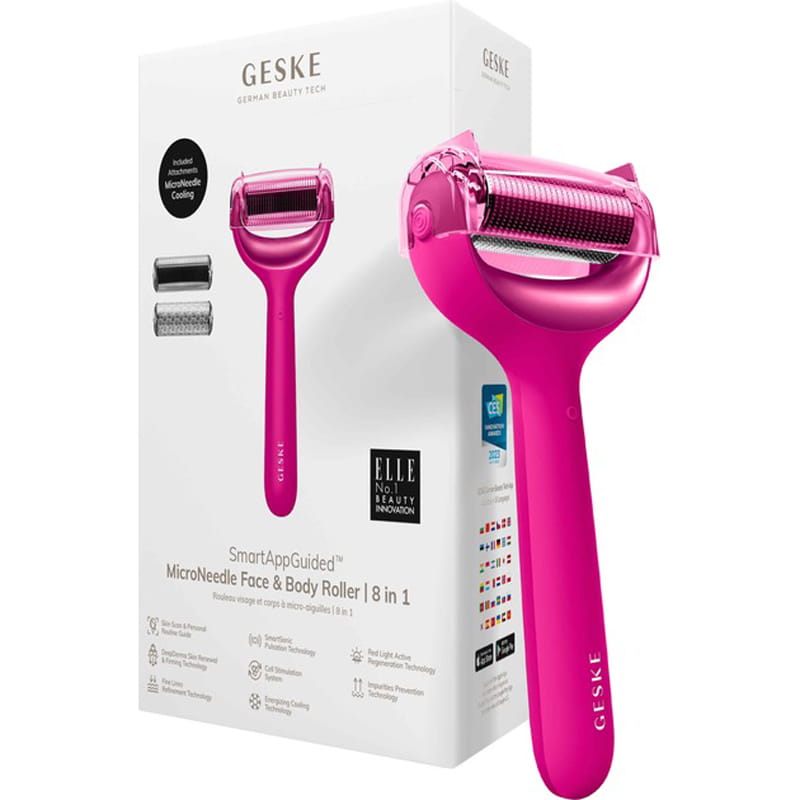 Электронный ролик для лица и тела с микроиглами Geske MicroNeedle Face & Body Roller 8 в 1 Magenta (GK000043MG01)