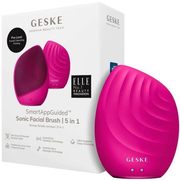Электронная звуковая щетка для лица Geske Sonic Facial Brush 5 в 1 Magenta (GK000010MG01)