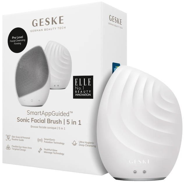 Электронная звуковая щетка для лица Geske Sonic Facial Brush 5 в 1 White (GK000010WH01)