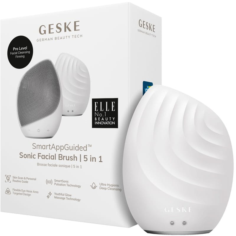 Электронная звуковая щетка для лица Geske Sonic Facial Brush 5 в 1 White (GK000010WH01)