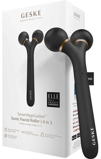 Электронный звуковой ролик для лица Geske Sonic Facial Roller 4 в 1 Gray (GK000040GY01)