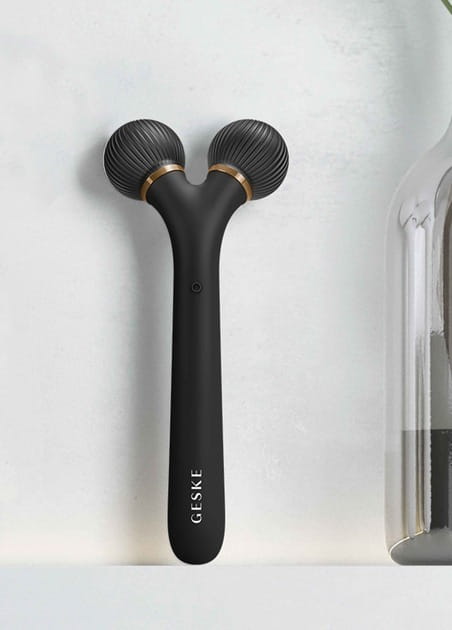 Электронный звуковой ролик для лица Geske Sonic Facial Roller 4 в 1 Gray (GK000040GY01)