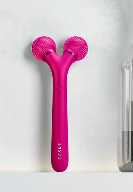 Электронный звуковой ролик для лица Geske Sonic Facial Roller 4 в 1 Magenta (GK000040MG01)