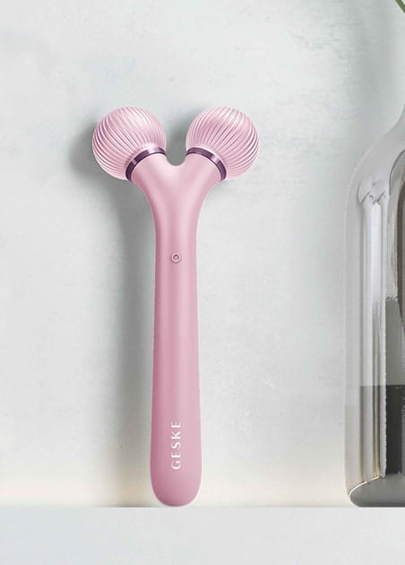 Електронний звуковий ролик для обличчя Geske Sonic Facial Roller 4 в 1 Pink (GK000040PK01)