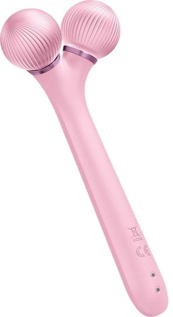 Электронный звуковой ролик для лица Geske Sonic Facial Roller 4 в 1 Pink (GK000040PK01)