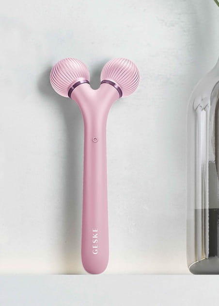 Электронный звуковой ролик для лица Geske Sonic Facial Roller 4 в 1 Pink (GK000040PK01)