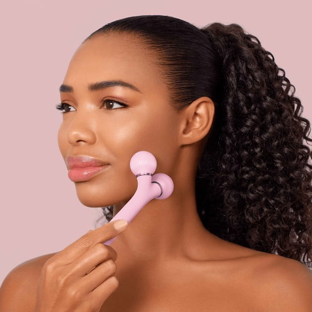 Электронный звуковой ролик для лица Geske Sonic Facial Roller 4 в 1 Pink (GK000040PK01)