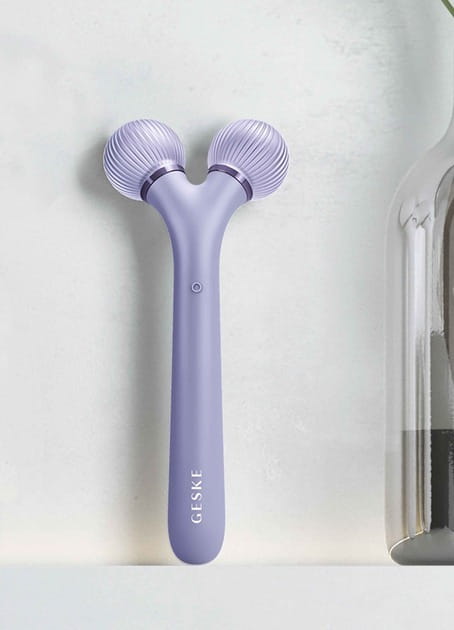 Электронный звуковой ролик для лица Geske Sonic Facial Roller 4 в 1 Purple (GK000040PL01)