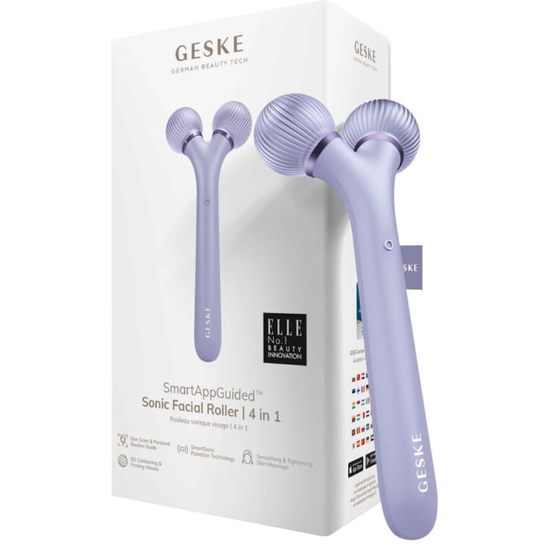 Електронний звуковий ролик для обличчя Geske Sonic Facial Roller 4 в 1 Purple (GK000040PL01)