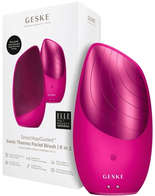 Электронная звуковая термо щетка для лица Geske Sonic Thermo Facial Brush 6 в 1 Magenta (GK000007MG01)