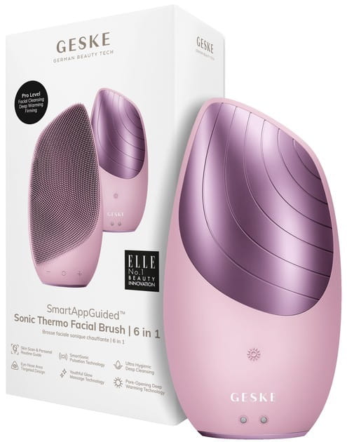 Електронна звукова термо щітка для обличчя Geske Sonic Thermo Facial Brush 6 в 1 Pink (GK000007PK01)