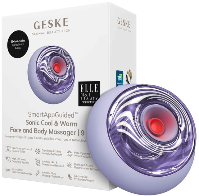 Звуковой массажер для лица и тела Geske Sonic Cool & Warm Face and Body Massager 9 в 1 Purple (GK000699PL01)