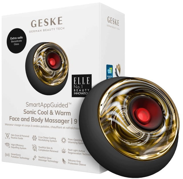 Звуковой массажер для лица и тела Geske Sonic Cool & Warm Face and Body Massager 9 в 1 Gray (GK000699GY01)