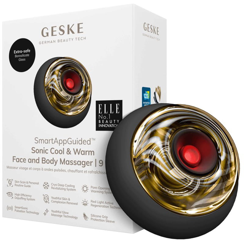 Звуковой массажер для лица и тела Geske Sonic Cool & Warm Face and Body Massager 9 в 1 Gray (GK000699GY01)