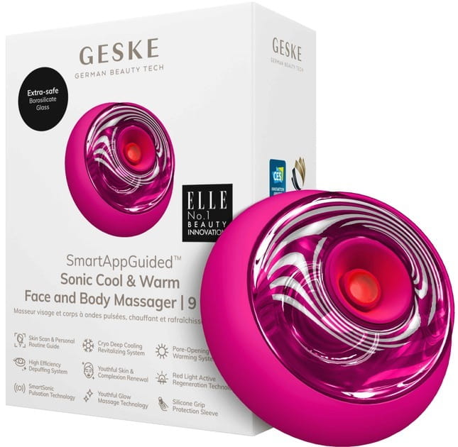 Звуковий масажер для обличчя і тіла Geske Sonic Cool & Warm Face and Body Massager 9 в 1 Magenta (GK000699MG01)