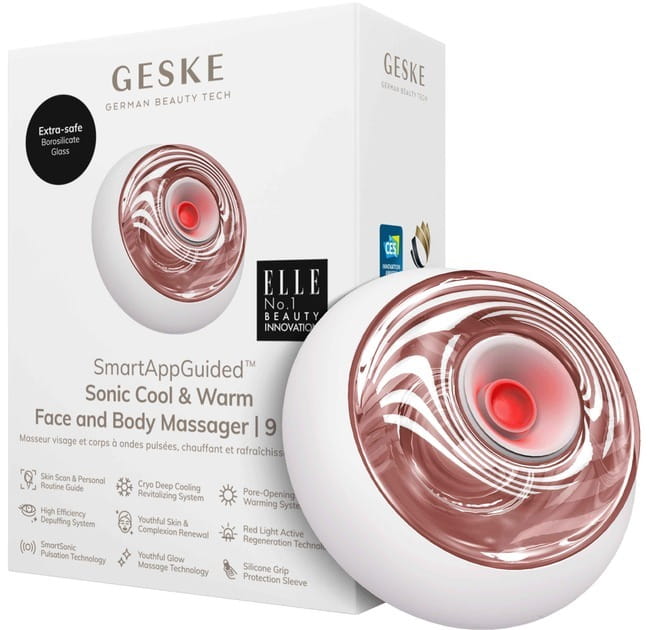 Звуковой массажер для лица и тела Geske Sonic Cool & Warm Face and Body Massager 9 в 1 Starlight (GK000699SL01)