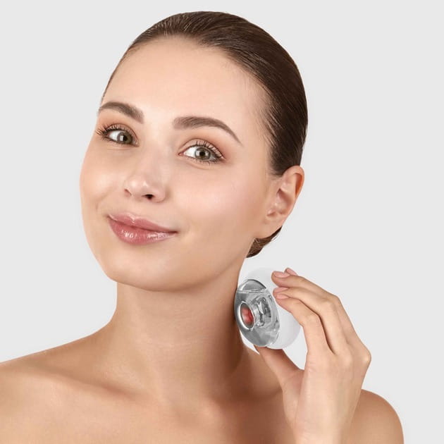 Звуковой массажер для лица и тела Geske Sonic Cool & Warm Face and Body Massager 9 в 1 White (GK000699WH01)
