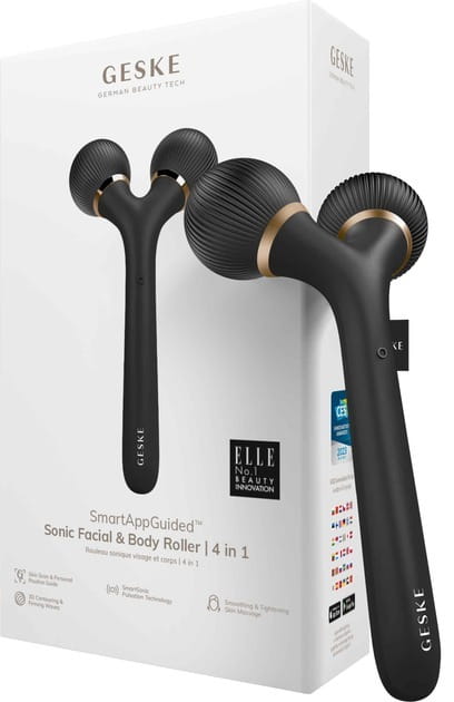 Електронний звуковий ролик для обличчя і тіла Geske Sonic Facial & Body Roller 4 в 1 Gray (GK000041GY01)