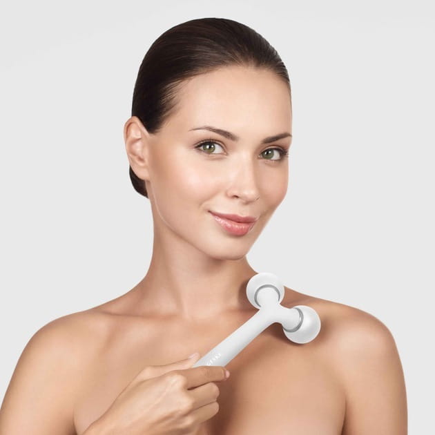 Електронний звуковий ролик для обличчя і тіла Geske Sonic Facial & Body Roller 4 в 1 White (GK000041WH01)