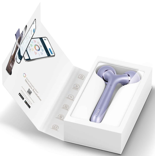 Электронный звуковой ролик для лица и тела Geske Sonic Facial & Body Roller 4 в 1 Purple (GK000041PL01)