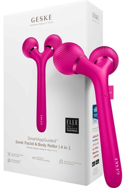 Електронний звуковий ролик для обличчя і тіла Geske Sonic Facial & Body Roller 4 в 1 Magenta (GK000041MG01)