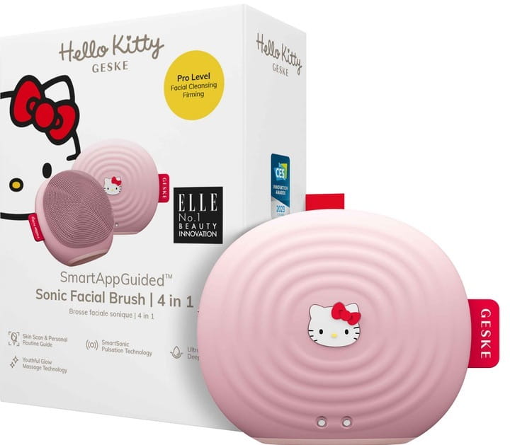Электронная звуковая щетка для лица Geske Sonic Facial Brush 4 в 1 by Hello Kitty Pink (HK000011PI01)
