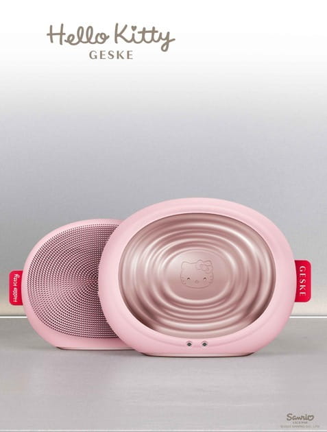 Электронная звуковая термо щетка для лица Geske Sonic Thermo Facial Brush 5 в 1 by Hello Kitty Pink (HK000008PI01)