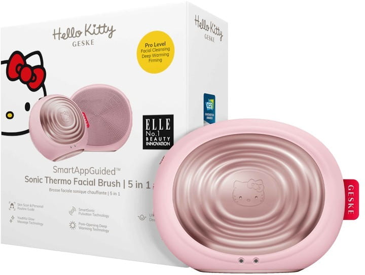 Электронная звуковая термо щетка для лица Geske Sonic Thermo Facial Brush 5 в 1 by Hello Kitty Pink (HK000008PI01)