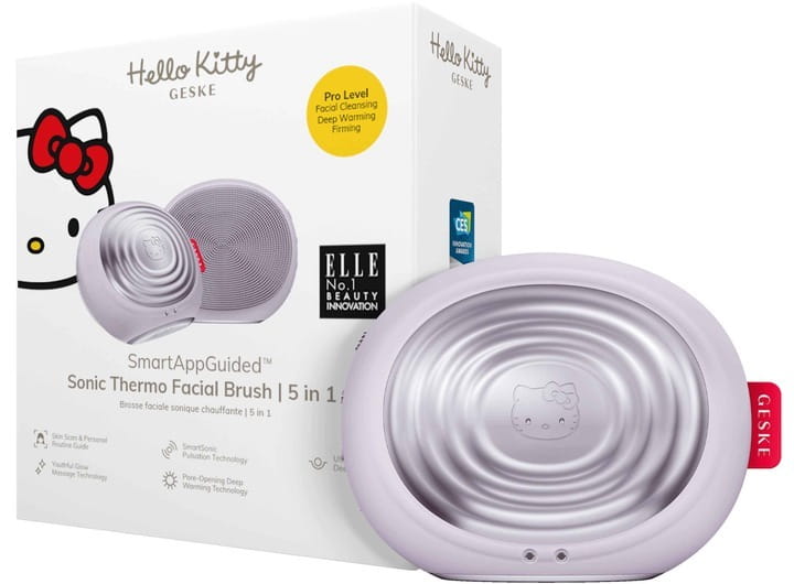Электронная звуковая термо щетка для лица Geske Sonic Thermo Facial Brush 5 в 1 by Hello Kitty Purple (HK000008PU01)