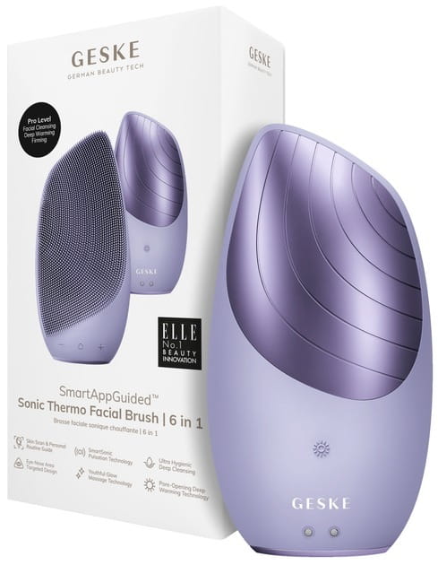 Електронна звукова термо щітка для обличчя Geske Sonic Thermo Facial Brush 6 в 1 Purple (GK000007PL01)