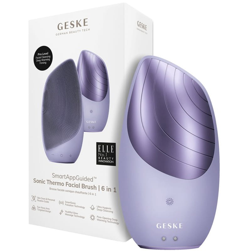 Электронная звуковая термо щетка для лица Geske Sonic Thermo Facial Brush 6 в 1 Purple (GK000007PL01)