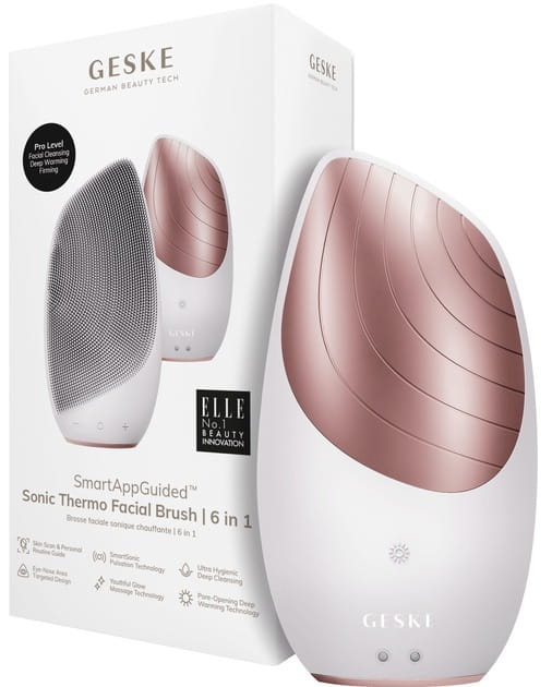 Электронная звуковая термо щетка для лица Geske Sonic Thermo Facial Brush 6 в 1 Starlight (GK000007SL01)