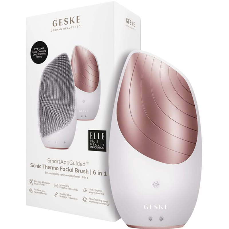 Электронная звуковая термо щетка для лица Geske Sonic Thermo Facial Brush 6 в 1 Starlight (GK000007SL01)