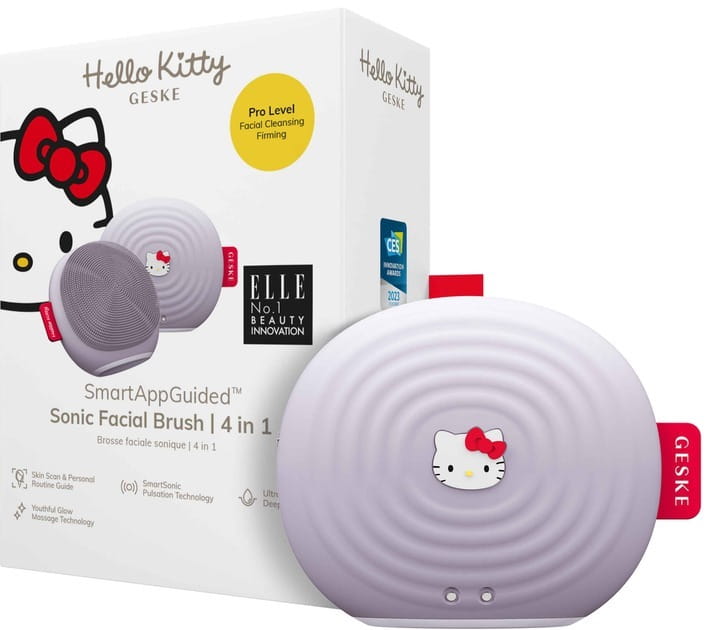 Електронна звукова щітка для обличчя Geske Sonic Facial Brush 4 в 1 by Hello Kitty Purple (HK000011PU01)