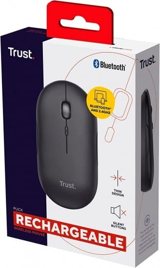 Мышь беспроводная Trust Puck Rechargeable Black (24059)