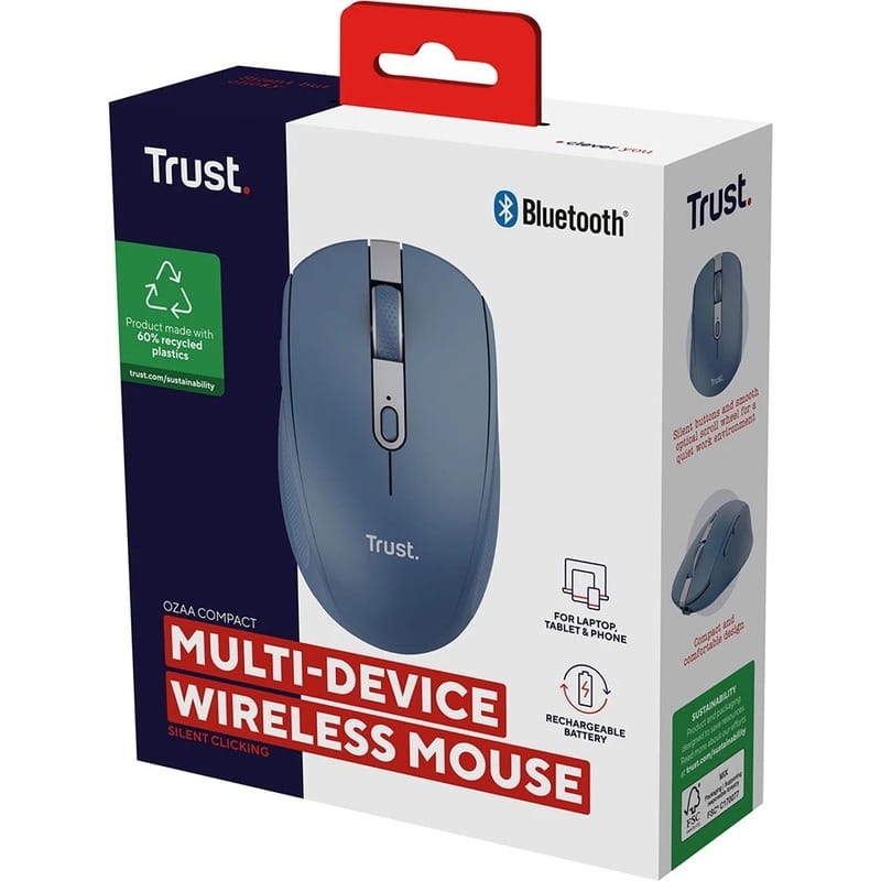 Мышь беспроводная Trust Ozaa Compact Blue (24934)